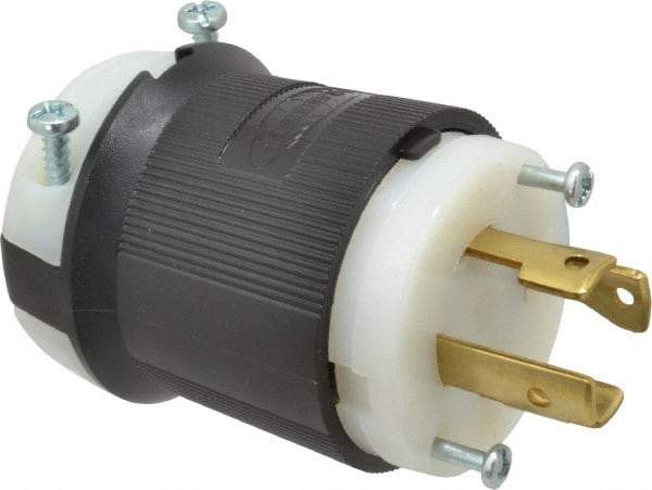 Hubbell Wiring Device-Kellems - 250 VAC, 30 Amp, L15-30P Configuration, Industrial Grade, Self Grounding Plug - 3 Phase, 3 Poles, IP20, 0.35 to 1.15 Inch Cord Diameter - Makers Industrial Supply