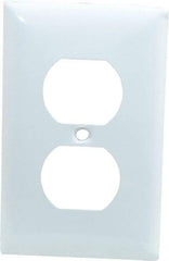 Hubbell Wiring Device-Kellems - 1 Gang, Outlet Wall Plate - Duplex Outlet, Metallic, Aluminum - Makers Industrial Supply