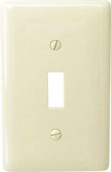 Hubbell Wiring Device-Kellems - 1 Gang, 4-1/2 Inch Long x 2.78 Inch Wide, Standard Switch Plate - Toggle Switch, Ivory, Nylon - Makers Industrial Supply