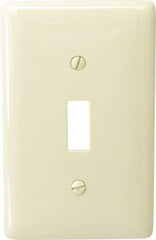 Hubbell Wiring Device-Kellems - 1 Gang, 4-1/2 Inch Long x 2.78 Inch Wide, Standard Switch Plate - Toggle Switch, Ivory, Nylon - Makers Industrial Supply