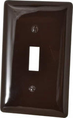 Hubbell Wiring Device-Kellems - 1 Gang, 4-1/2 Inch Long x 2.78 Inch Wide, Standard Switch Plate - Toggle Switch, Brown, Nylon - Makers Industrial Supply