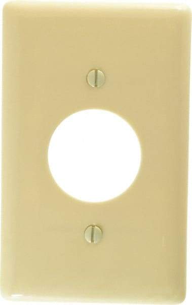 Hubbell Wiring Device-Kellems - 1 Gang, 4-1/2 Inch Long x 2.78 Inch Wide, Standard Outlet Wall Plate - Single Outlet, Ivory, Nylon - Makers Industrial Supply