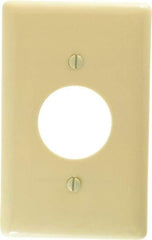 Hubbell Wiring Device-Kellems - 1 Gang, 4-1/2 Inch Long x 2.78 Inch Wide, Standard Outlet Wall Plate - Single Outlet, Ivory, Nylon - Makers Industrial Supply