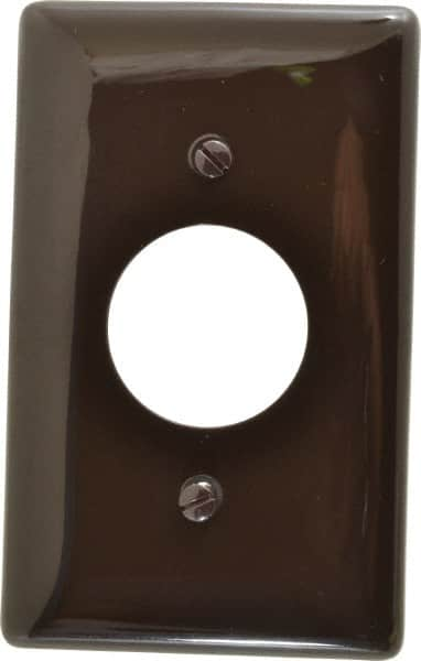 Hubbell Wiring Device-Kellems - 1 Gang, 4-1/2 Inch Long x 2.78 Inch Wide, Standard Outlet Wall Plate - Single Outlet, Brown, Nylon - Makers Industrial Supply