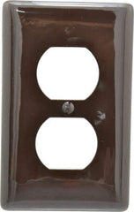 Hubbell Wiring Device-Kellems - 1 Gang, 4-1/2 Inch Long x 2.78 Inch Wide, Standard Outlet Wall Plate - Duplex Outlet, Brown, Nylon - Makers Industrial Supply