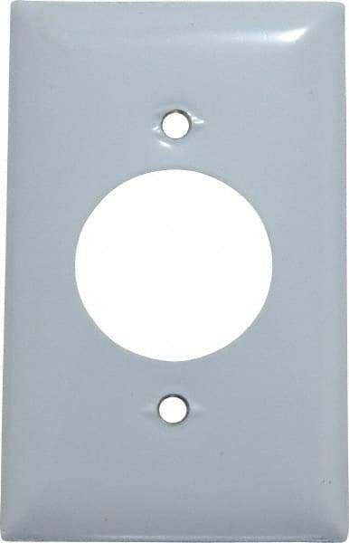 Hubbell Wiring Device-Kellems - 1 Gang, 4-1/2 Inch Long x 2.78 Inch Wide, Standard Outlet Wall Plate - Single Outlet, Metallic, Stainless Steel - Makers Industrial Supply