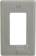 Hubbell Wiring Device-Kellems - 1 Gang, 4-1/2 Inch Long x 2.87 Inch Wide, Standard Outlet Wall Plate - Single Outlet, Gray, Nylon - Makers Industrial Supply