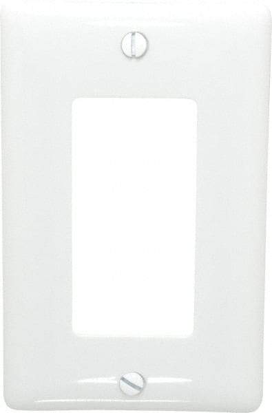 Hubbell Wiring Device-Kellems - 1 Gang, 4-1/2 Inch Long x 2.78 Inch Wide, Standard Outlet Wall Plate - GFCI/Surge Receptacle, White, Nylon - Makers Industrial Supply