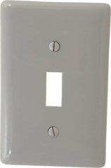 Hubbell Wiring Device-Kellems - 1 Gang, 4-1/2 Inch Long x 2.78 Inch Wide, Standard Switch Plate - Toggle Switch, Gray, Nylon - Makers Industrial Supply