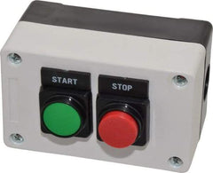 ACI - 2 Operator, Flush Pushbutton Control Station - Start-Stop (Legend), 1NO/1NC Contact - Makers Industrial Supply