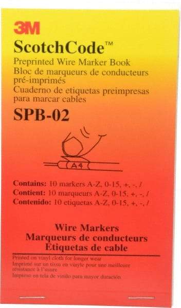 3M - 450 Label, 1.37 Inch Long x 0.22 Inch Wide x 1/4mm Thick, Alphanumeric Vinyl Film Book - Black Legend, White Background, 39.2 to 100.4°F, Self Adhesive - Makers Industrial Supply