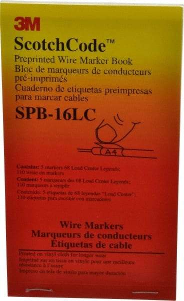 3M - 450 Label, 1.37 Inch Long x 0.22 Inch Wide x 1/4mm Thick, Alphanumeric, Electrical Vinyl Film Book - Black Legend, White Background, 39.2 to 100.4°F, Self Adhesive - Makers Industrial Supply