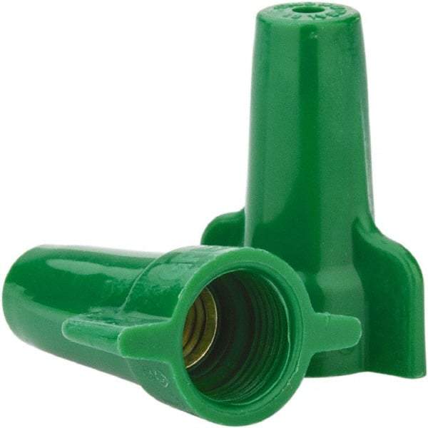 Ideal - 2, 14 to 4, 12 AWG, 600 Volt, Flame Retardant, Wing Twist on Wire Connector - Green, 221°F - Makers Industrial Supply