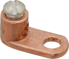 Thomas & Betts - 14-8 AWG Noninsulated Crimp Connection D Shaped Ring Terminal - 1/4" Stud, 13/16" OAL x 3/8" Wide, Tin Plated Copper Contact - Makers Industrial Supply