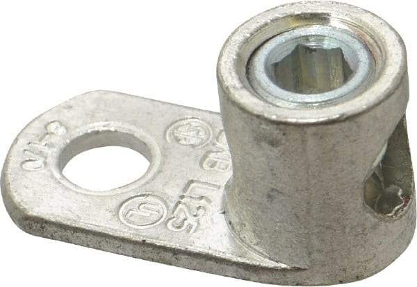 Thomas & Betts - 8-1/0 AWG Noninsulated Lug Connection D Shaped Ring Terminal - 3/8" Stud, 1-1/2" OAL x 47/64" Wide, Tin Plated Copper Contact - Makers Industrial Supply