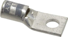 Thomas & Betts - 4 AWG Noninsulated Compression Connection Square Ring Terminal - 1/4" Stud, 1.38" OAL x 0.55" Wide, Tin Plated Copper Contact - Makers Industrial Supply