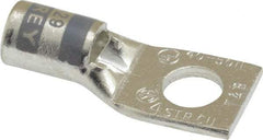 Thomas & Betts - 4 AWG Noninsulated Compression Connection Square Ring Terminal - 5/16" Stud, 1.42" OAL x 0.61" Wide, Tin Plated Copper Contact - Makers Industrial Supply