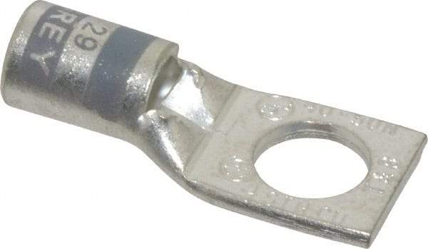 Thomas & Betts - 4 AWG Noninsulated Compression Connection Square Ring Terminal - 3/8" Stud, 1.42" OAL x 0.61" Wide, Tin Plated Copper Contact - Makers Industrial Supply