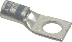 Thomas & Betts - 4 AWG Noninsulated Compression Connection Square Ring Terminal - 3/8" Stud, 1.42" OAL x 0.61" Wide, Tin Plated Copper Contact - Makers Industrial Supply