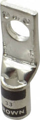 Thomas & Betts - 2 AWG Noninsulated Compression Connection Square Ring Terminal - 5/16" Stud, 1.73" OAL x 0.59" Wide, Tin Plated Copper Contact - Makers Industrial Supply