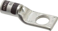 Thomas & Betts - 2 AWG Noninsulated Compression Connection Square Ring Terminal - 3/8" Stud, 1.65" OAL x 0.59" Wide, Tin Plated Copper Contact - Makers Industrial Supply