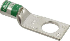 Thomas & Betts - 1 AWG Noninsulated Compression Connection Square Ring Terminal - 1/2" Stud, 2.1" OAL x 0.76" Wide, Tin Plated Copper Contact - Makers Industrial Supply