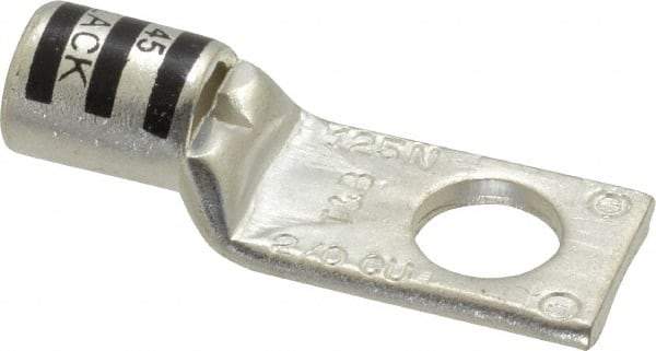 Thomas & Betts - 2/0 AWG Noninsulated Compression Connection Square Ring Terminal - 1/2" Stud, 2-1/4" OAL x 0.83" Wide, Tin Plated Copper Contact - Makers Industrial Supply