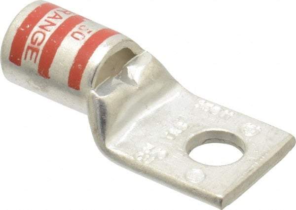 Thomas & Betts - 3/0 AWG Noninsulated Compression Connection Rectangle Ring Terminal - 3/8" Stud, 2.03" OAL x 0.92" Wide, Tin Plated Copper Contact - Makers Industrial Supply