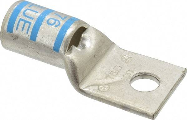 Thomas & Betts - 400 kcmil Wire Noninsulated Compression Connection Square Ring Terminal - 1/2" Stud, 3.2" OAL x 1.41" Wide, Tin Plated Copper Contact - Makers Industrial Supply