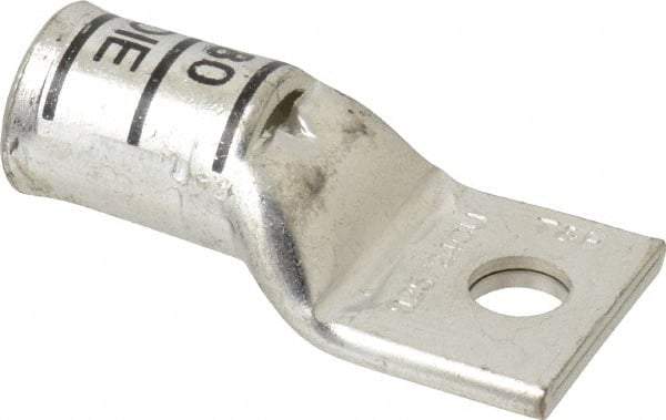 Thomas & Betts - 400 kcmil Wire Noninsulated Compression Connection Square Ring Terminal - 1/2" Stud, 3.31" OAL x 1.61" Wide, Tin Plated Copper Contact - Makers Industrial Supply