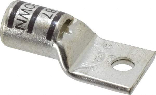 Thomas & Betts - 500 kcmil Wire Noninsulated Compression Connection Square Ring Terminal - 1/2" Stud, 3.3" OAL x 1.61" Wide, Tin Plated Copper Contact - Makers Industrial Supply