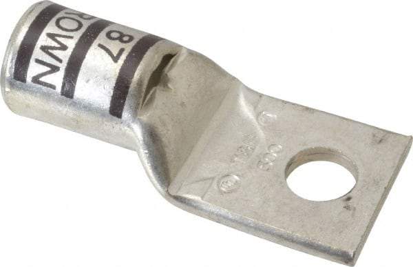 Thomas & Betts - 500 kcmil Wire Noninsulated Compression Connection Square Ring Terminal - 5/8" Stud, 3.63" OAL x 1.61" Wide, Tin Plated Copper Contact - Makers Industrial Supply