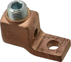 Thomas & Betts - 4-1 AWG Noninsulated Lug Connection Square Ring Terminal - 1/4" Stud, 1-5/8" OAL x 5/8" Wide, Tin Plated Copper Contact - Makers Industrial Supply