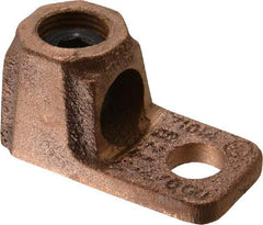 Thomas & Betts - 2-4/0 AWG Noninsulated Crimp Connection D Shaped Ring Terminal - 3/8" Stud, 1-7/8" OAL x 15/16" Wide, Copper Contact - Makers Industrial Supply