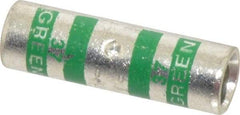 Thomas & Betts - 1 AWG Compatible, Noninsulated, Crimp-On Butt Splice Terminal - 2 Wire Entries, Copper Contacts, Tin Contact Plating, 1-1/2" OAL, Green - Makers Industrial Supply