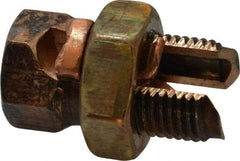 Thomas & Betts - 6 to 2 AWG, Copper Wire Compatible, Copper Alloy, Hex Split Bolt Connector - 1-1/4" OAL, 19/32" Head Width, 25/32" Base Width - Makers Industrial Supply