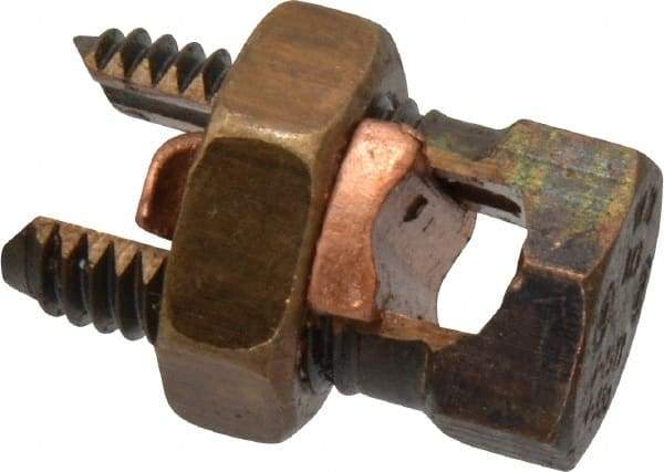 Thomas & Betts - 6 to 2 AWG, Copper Wire Compatible, Copper Alloy, Hex Split Bolt Connector - 1-11/32" OAL, 11/16" Head Width, 7/8" Base Width - Makers Industrial Supply