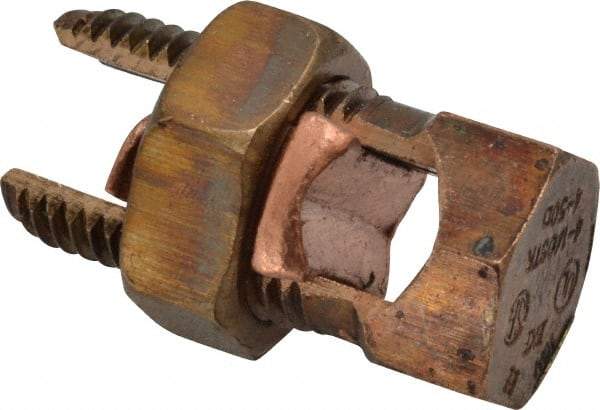 Thomas & Betts - 14 to 1/0 AWG, Copper Wire Compatible, Copper Alloy, Hex Split Bolt Connector - 1-19/32" OAL, 3/4" Head Width, 15/16" Base Width - Makers Industrial Supply