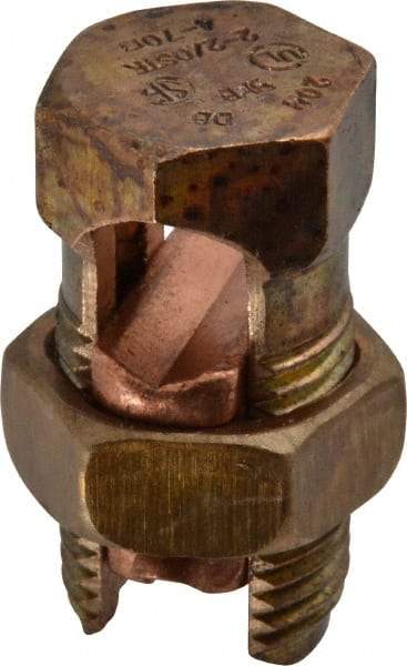 Thomas & Betts - 14 to 2/0 AWG, Copper Wire Compatible, Copper Alloy, Hex Split Bolt Connector - 1-13/16" OAL, 7/8" Head Width, 1-1/16" Base Width - Makers Industrial Supply