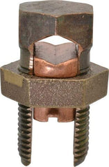 Thomas & Betts - 2 to 4/0 AWG, Copper Wire Compatible, Copper Alloy, Hex Split Bolt Connector - 2-5/32" OAL, 1" Head Width, 1-1/16" Base Width - Makers Industrial Supply