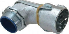 Thomas & Betts - 2" Trade, Malleable Iron Set Screw Angled FMC Conduit Connector - Insulated - Makers Industrial Supply