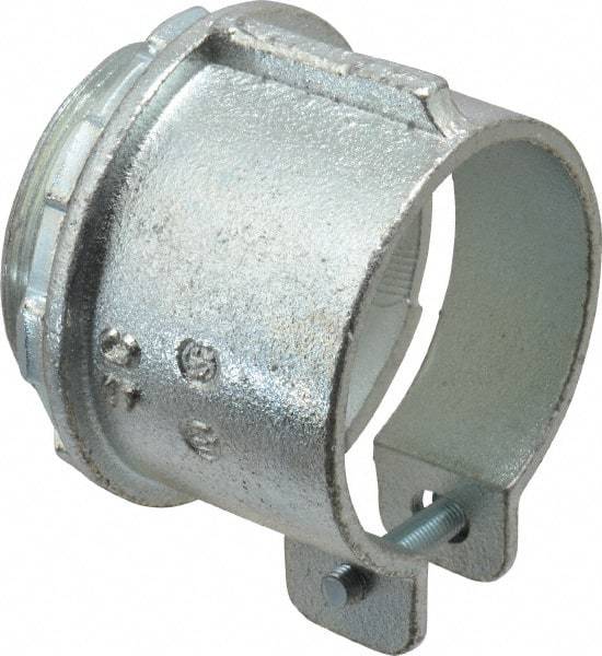 Thomas & Betts - 2" Trade, Malleable Iron Squeeze Clamp Straight FMC Conduit Connector - Noninsulated - Makers Industrial Supply