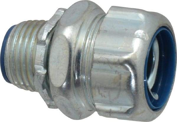 Thomas & Betts - 1/2" Trade, Steel Threaded Straight Liquidtight Conduit Connector - Insulated - Makers Industrial Supply