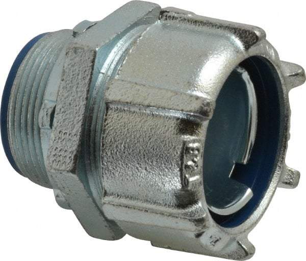 Thomas & Betts - 1-1/2" Trade, Steel Threaded Straight Liquidtight Conduit Connector - Insulated - Makers Industrial Supply