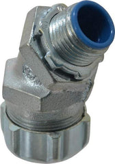 Thomas & Betts - 1/2" Trade, Malleable Iron Threaded Angled Liquidtight Conduit Connector - Insulated - Makers Industrial Supply