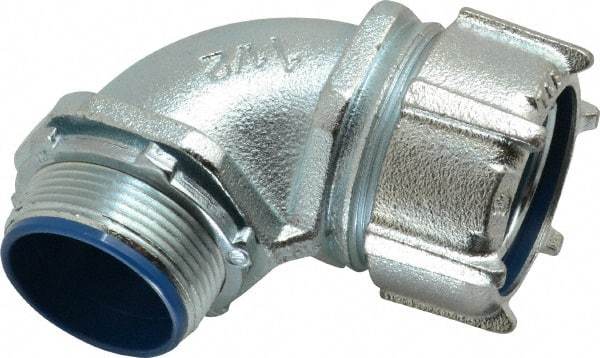 Thomas & Betts - 1-1/2" Trade, Malleable Iron Threaded Angled Liquidtight Conduit Connector - Insulated - Makers Industrial Supply