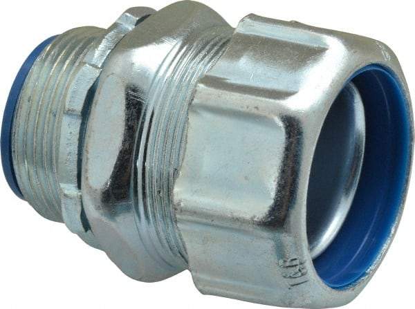 Thomas & Betts - 1-1/4" Trade, Steel Threaded Straight Liquidtight Conduit Connector - Noninsulated - Makers Industrial Supply