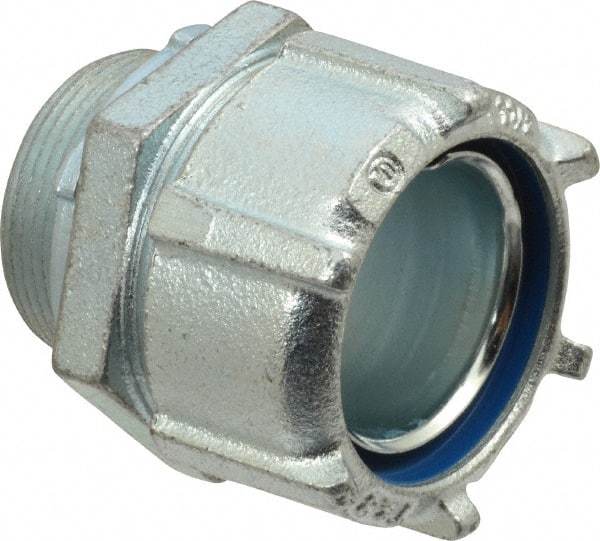 Thomas & Betts - 1-1/2" Trade, Steel Threaded Straight Liquidtight Conduit Connector - Noninsulated - Makers Industrial Supply