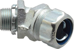 Thomas & Betts - 1/2" Trade, Malleable Iron Threaded Angled Liquidtight Conduit Connector - Noninsulated - Makers Industrial Supply