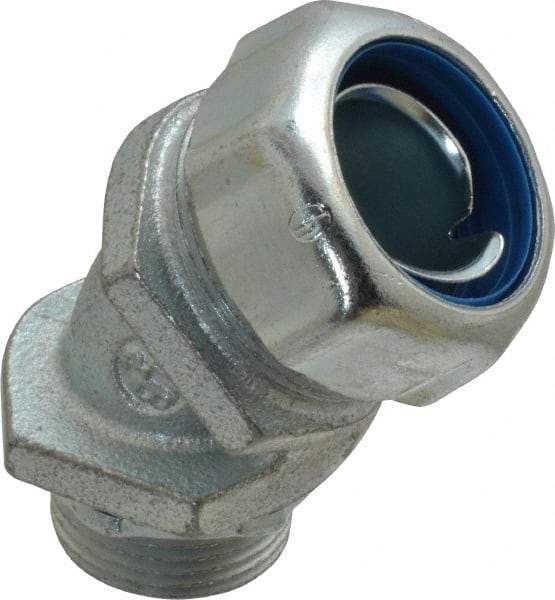 Thomas & Betts - 3/4" Trade, Malleable Iron Threaded Angled Liquidtight Conduit Connector - Noninsulated - Makers Industrial Supply